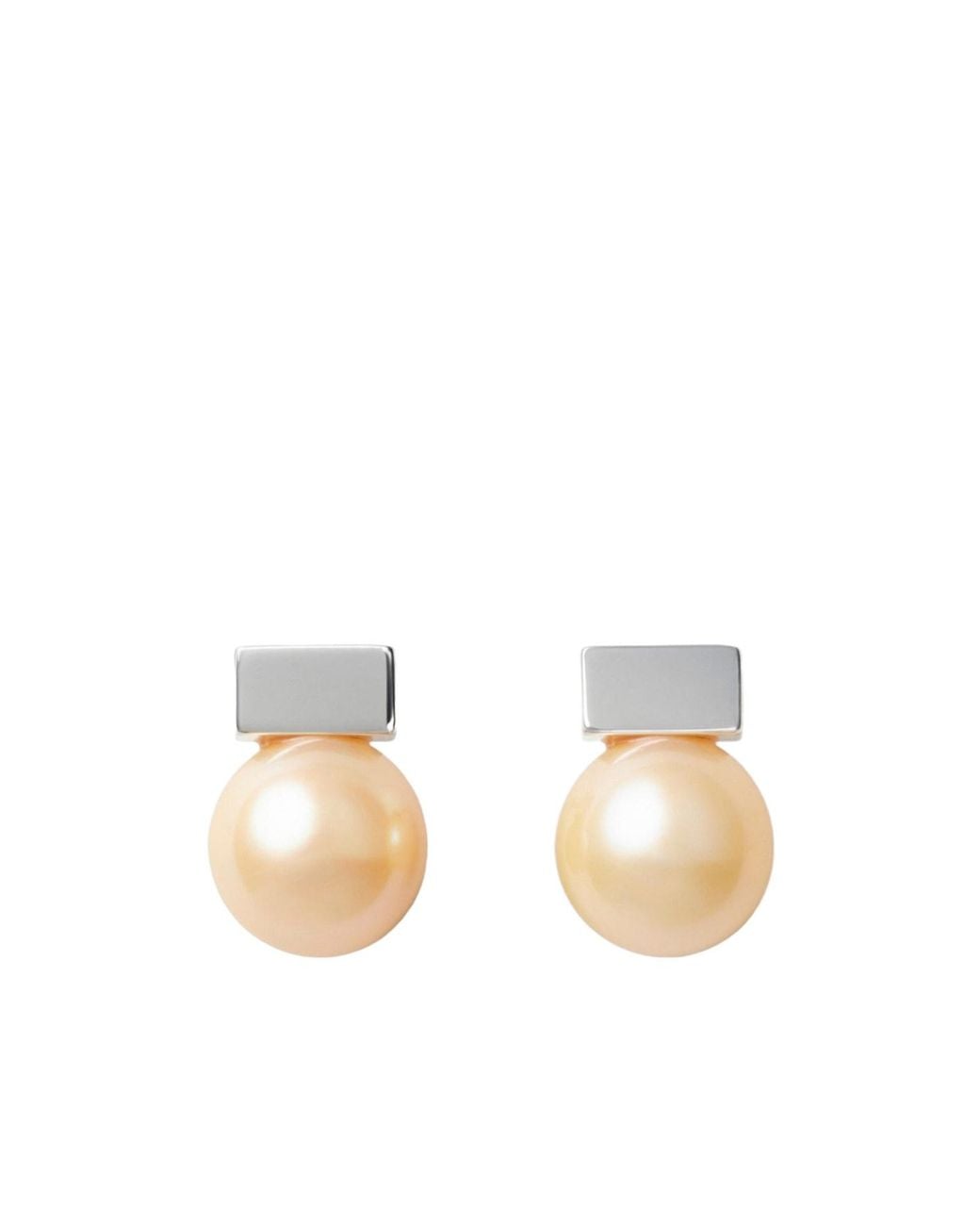 Phoebe Philo White Pearl Stud Earrings