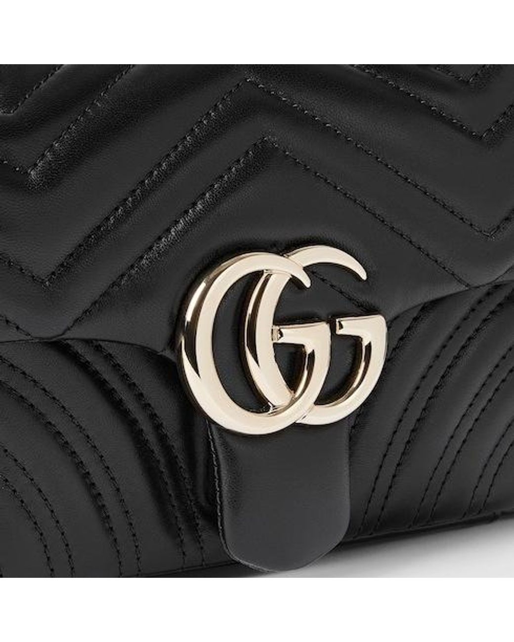 Gucci Black Gg Marmont Small Shoulder Bag