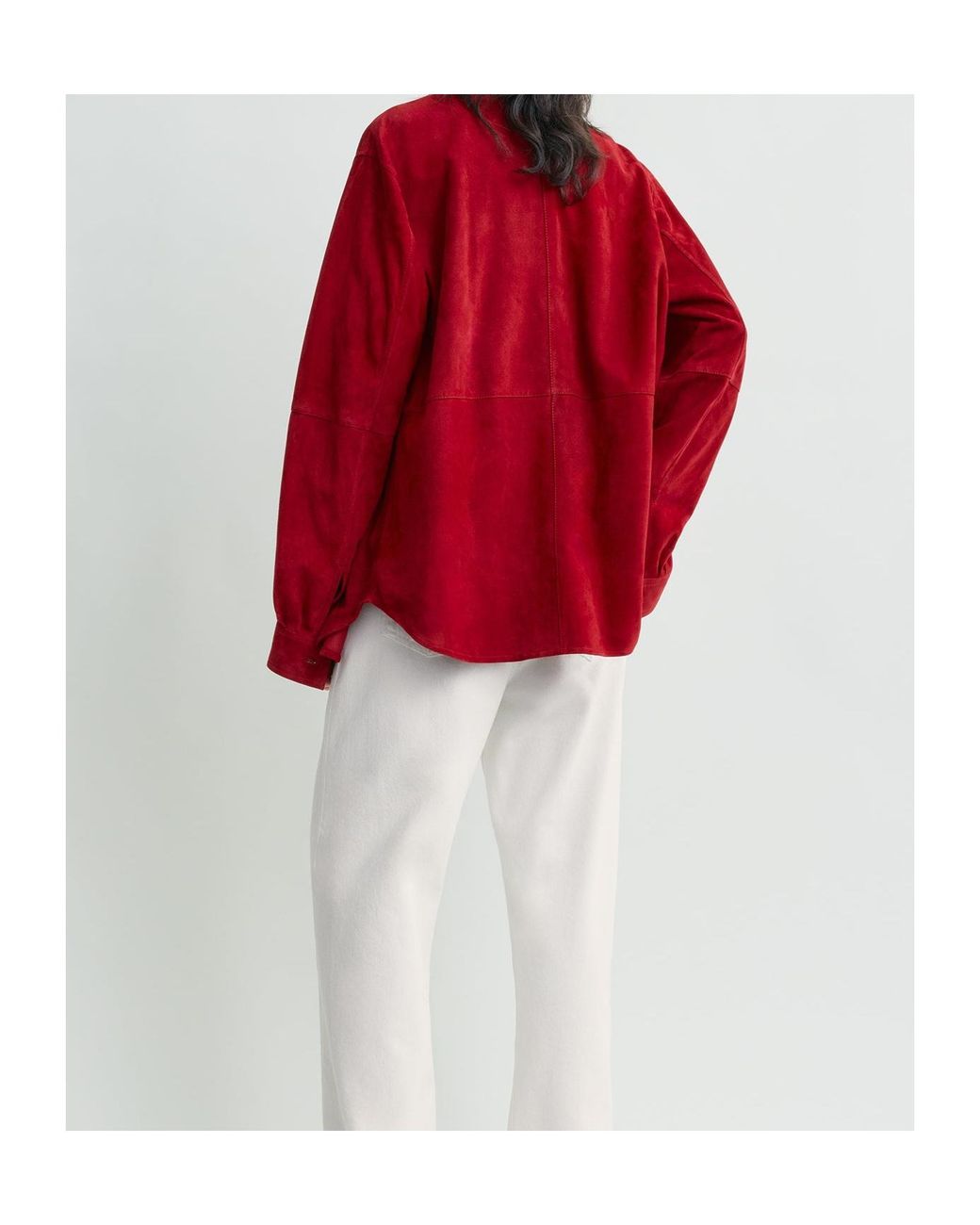 Totême  Red Buttoned Suede Overshirt
