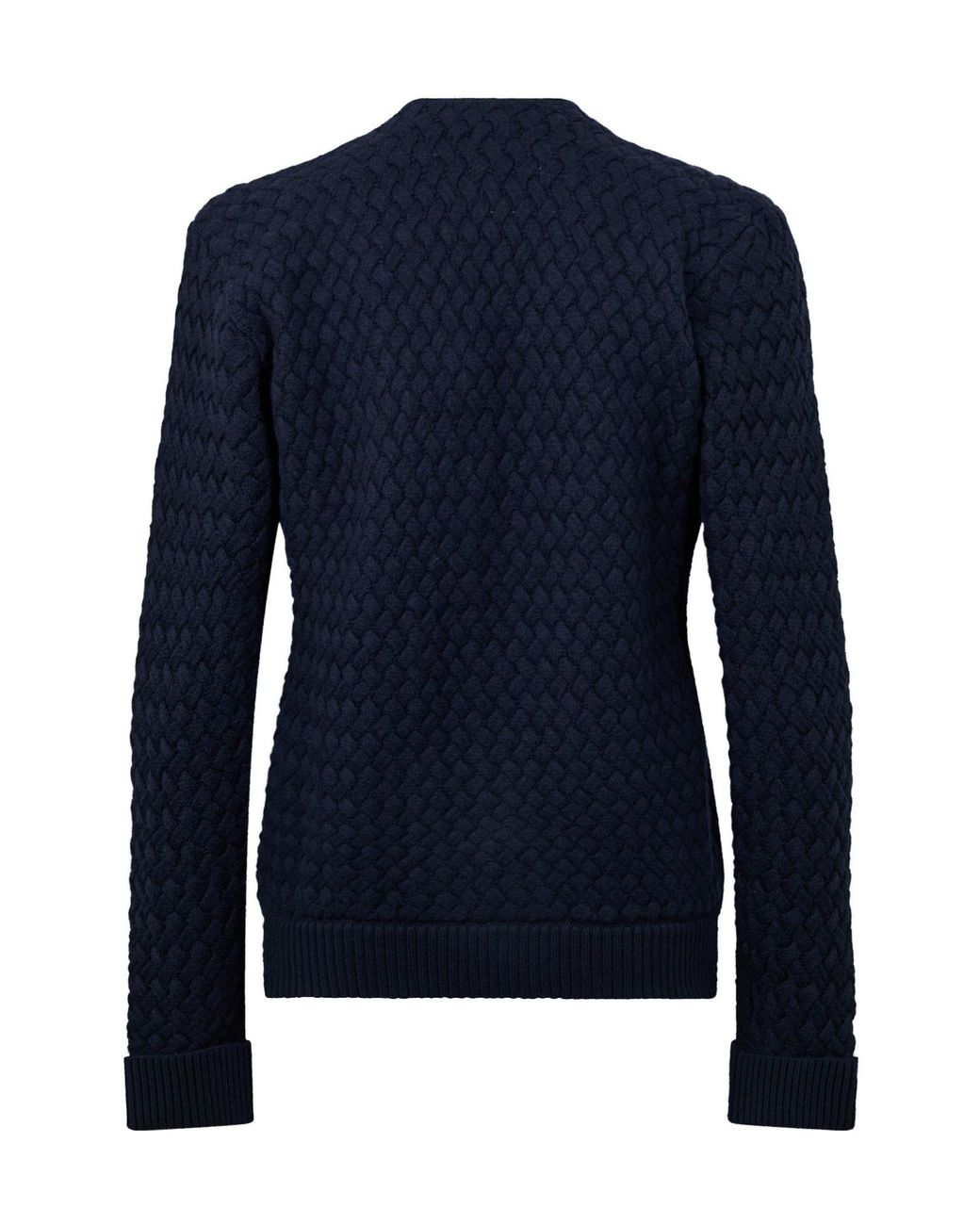 Bottega Veneta Blue V-Neck Cable Knit Cardigan for men