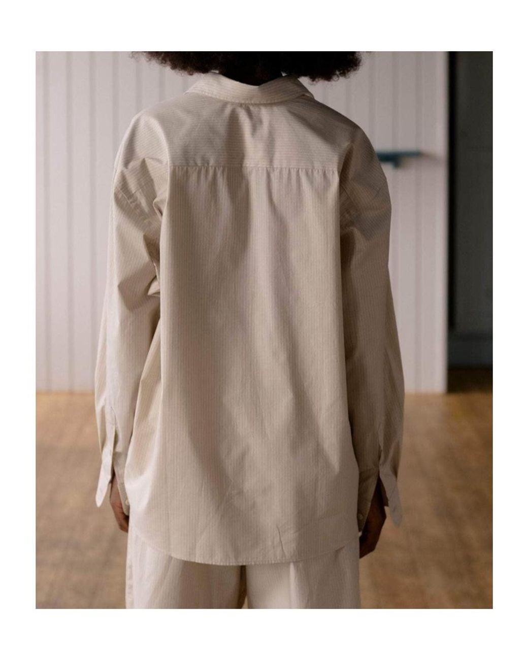 Baserange White Claude Striped Shirt