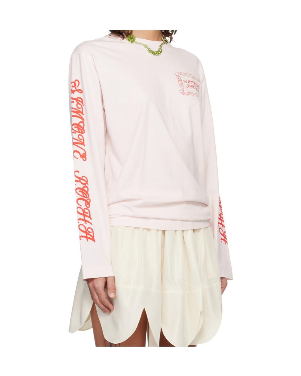 Simone Rocha Pink Printed Long-Sleeved T-Shirt