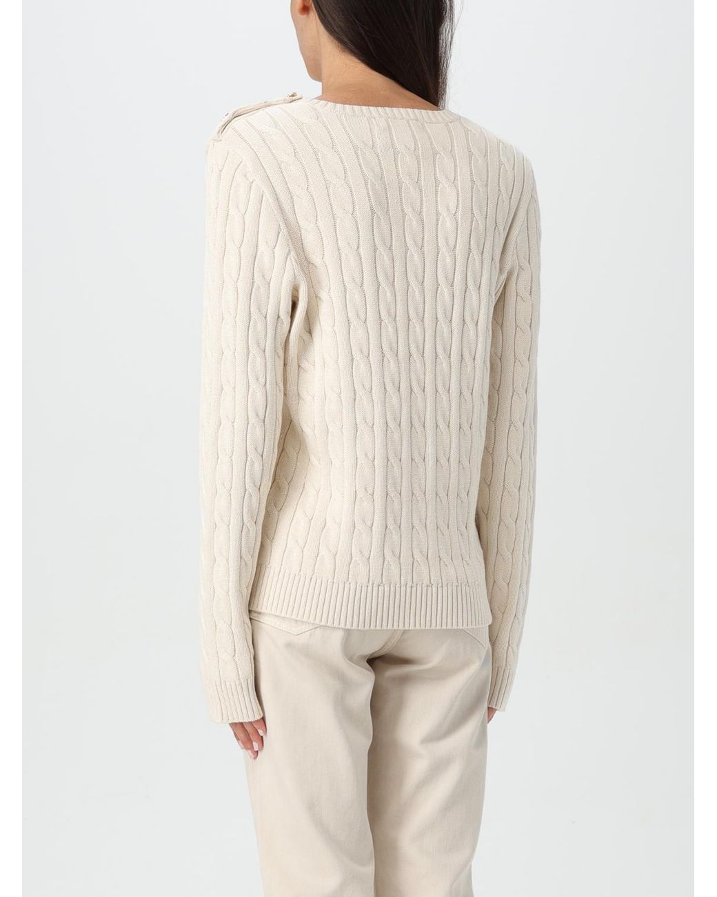 Ralph Lauren White Lauren Logo Embroidered Knitted Jumper