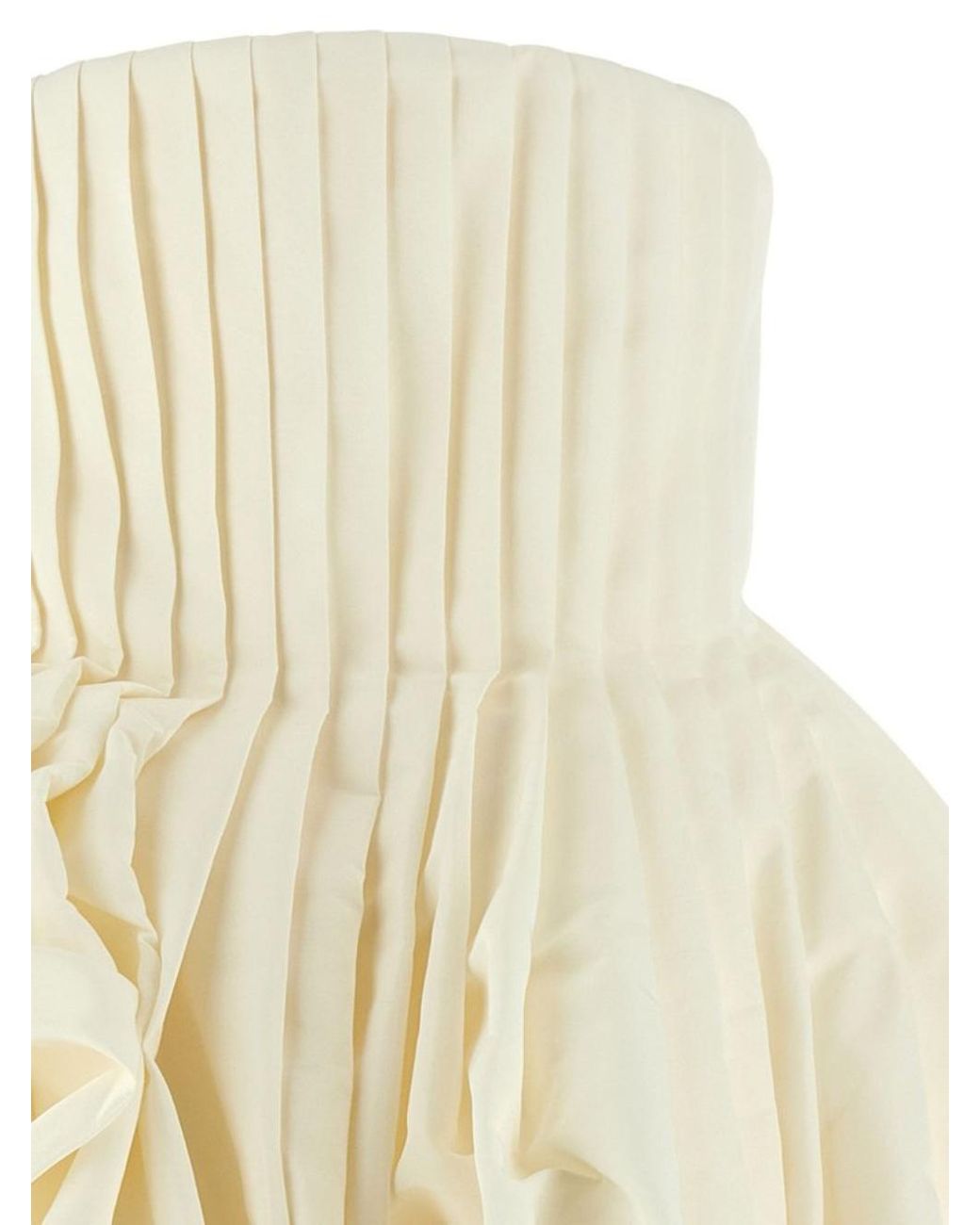 Carolina Herrera Natural Pleated Bubble Mini Dress