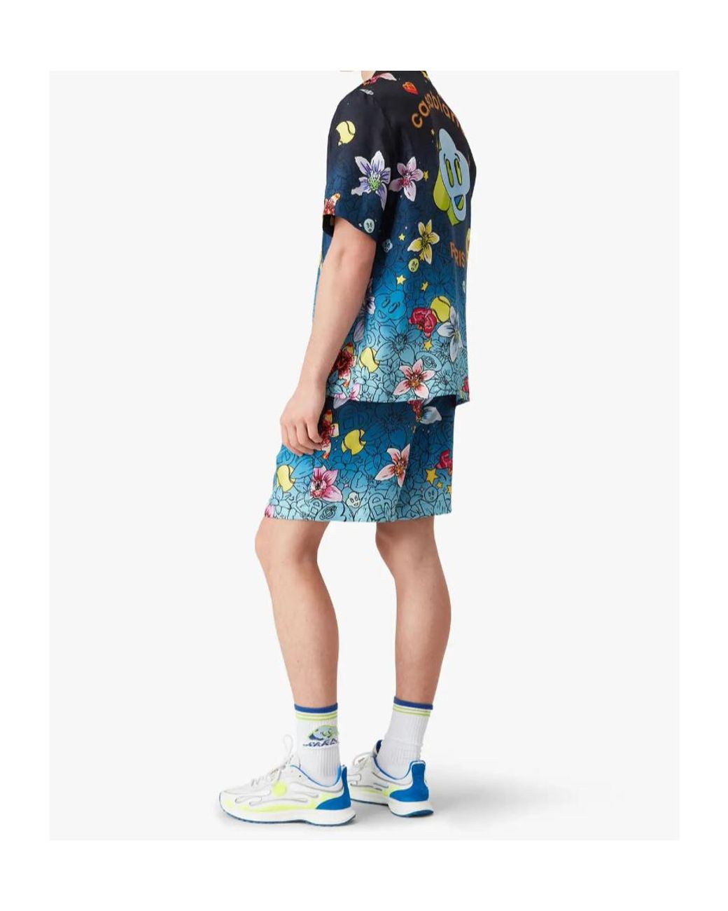 Casablanca Blue Graphic Printed Drawstring Shorts for men