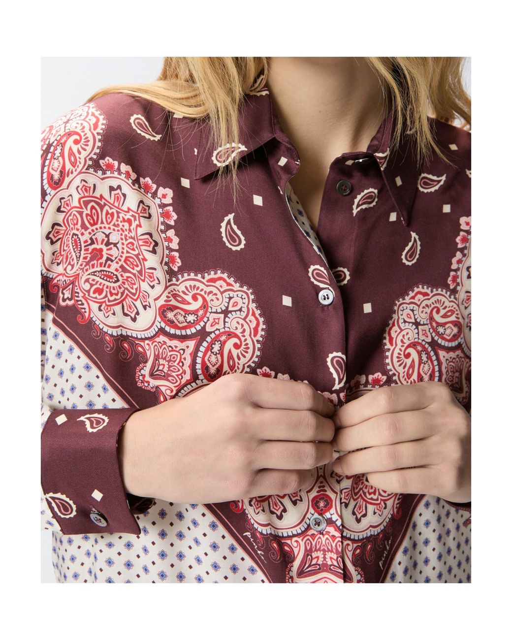 Pinko Multicolor Cher Bandana-Print Shirt