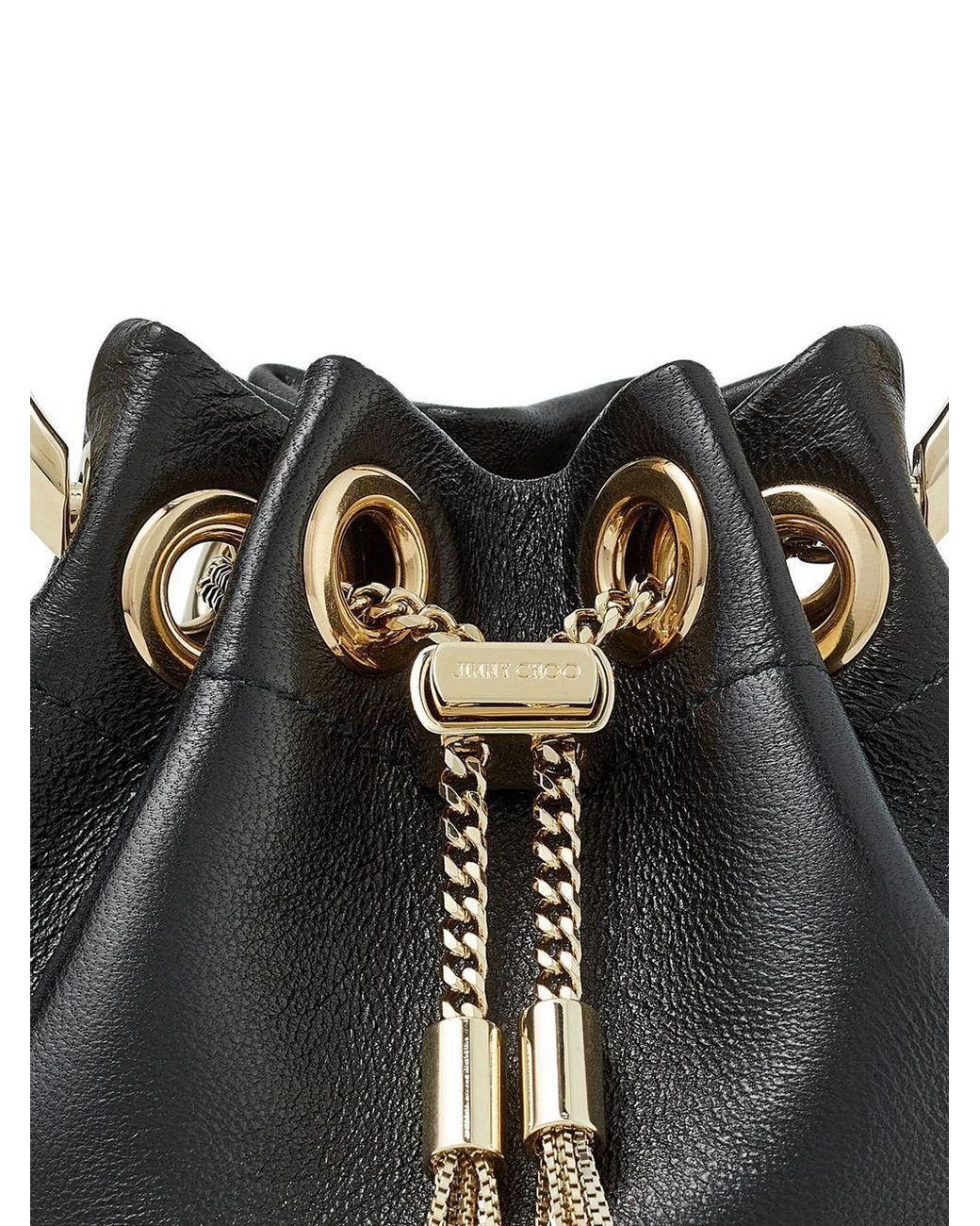 Jimmy Choo Black Micro Bon Bon Mini Tote Bag