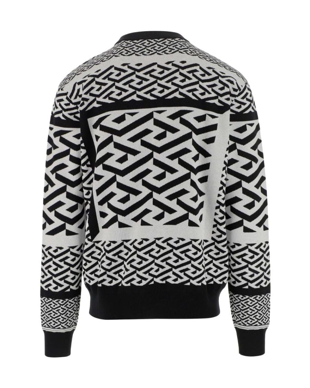 Versace Black La Greca Knitted Jumper for men
