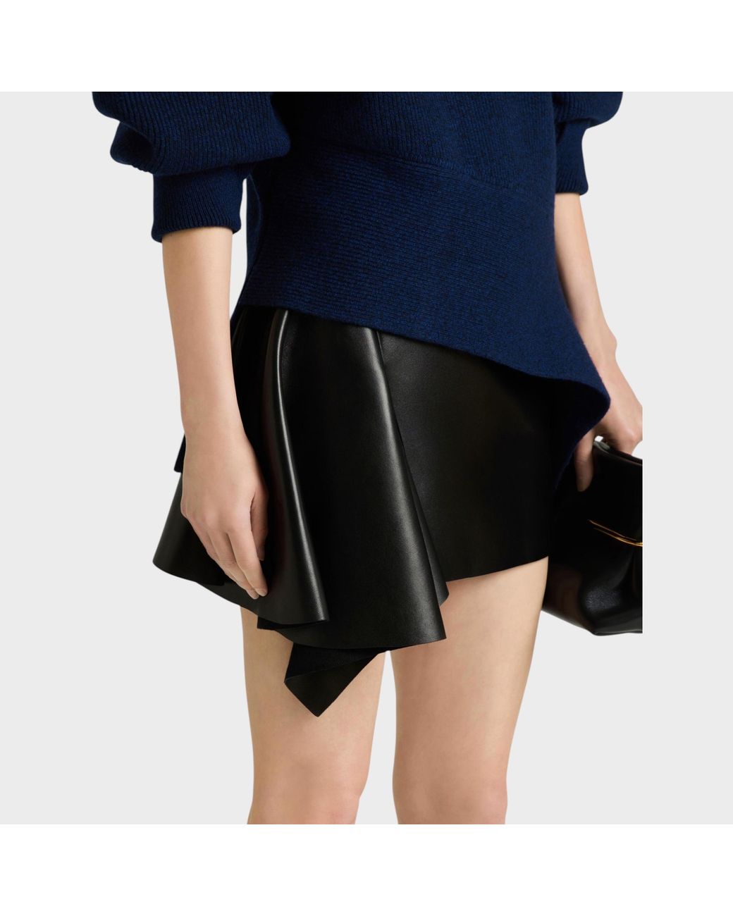 Givenchy Blue Asymmetric Long Knitted Sweater