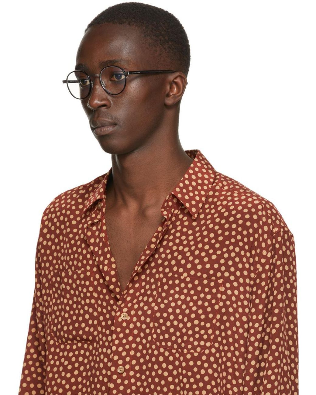 Saint Laurent White Eyewear Round Frame Glasses for men