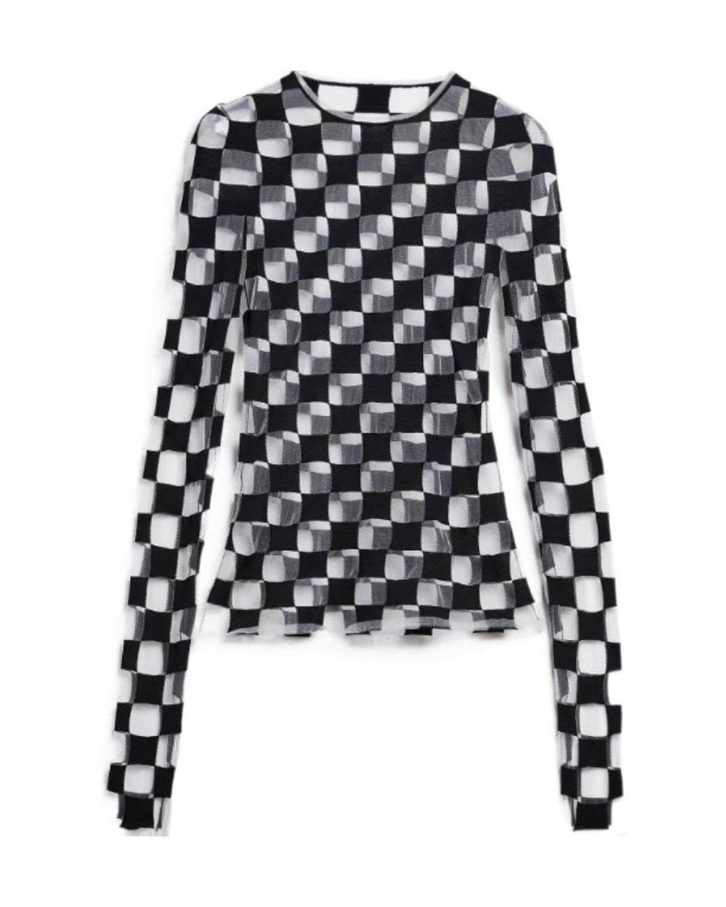 Sportmax Black Checkerboard Effect Crewneck Knitted Jumper