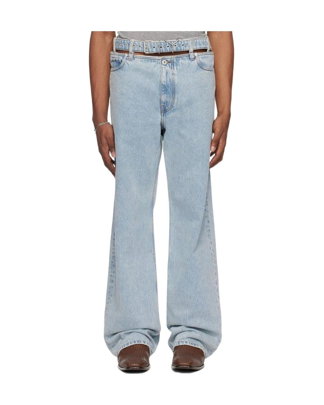 Y. Project Blue Y Belt Jeans for men