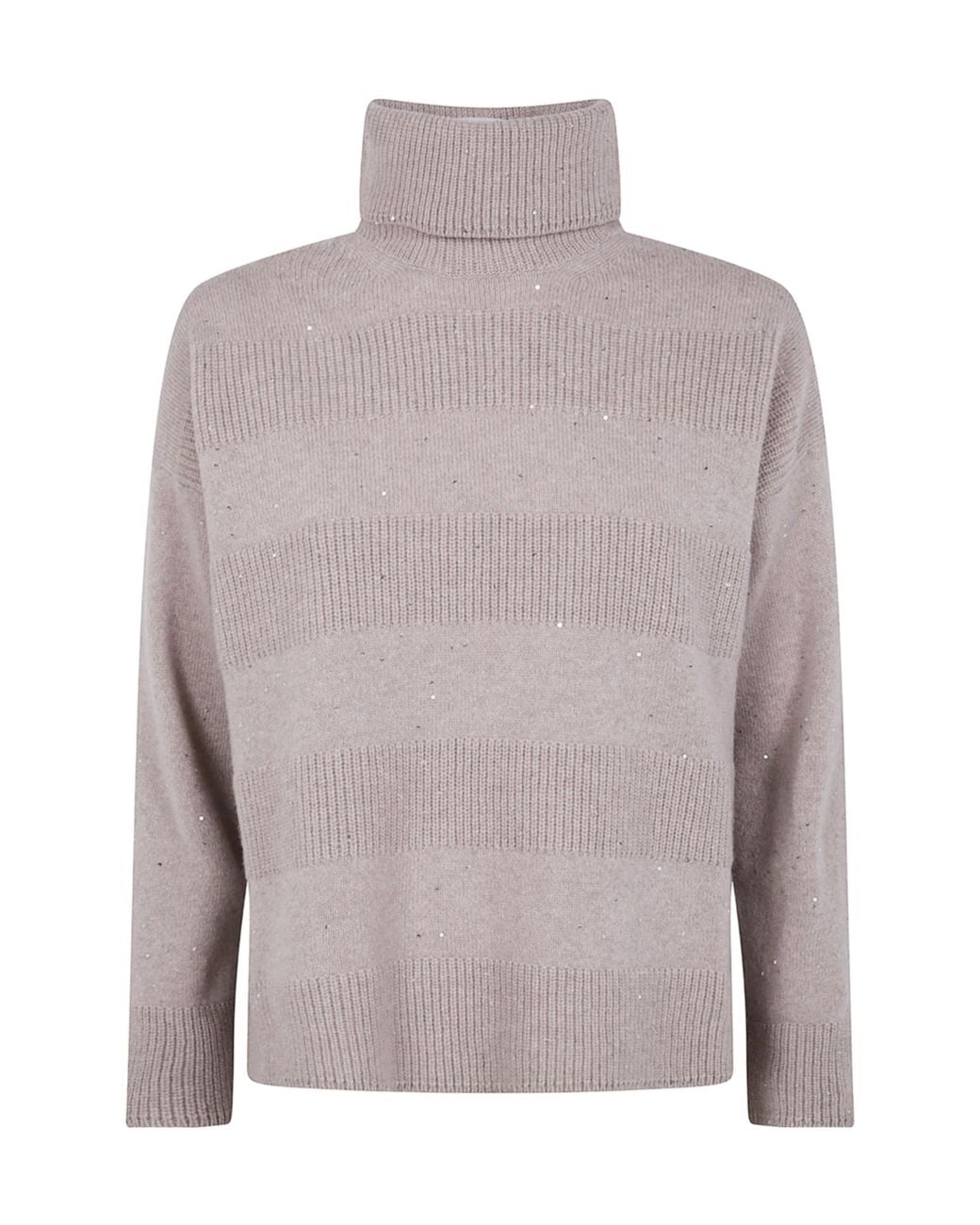 D.exterior Gray Embeliished High Neck Jumper