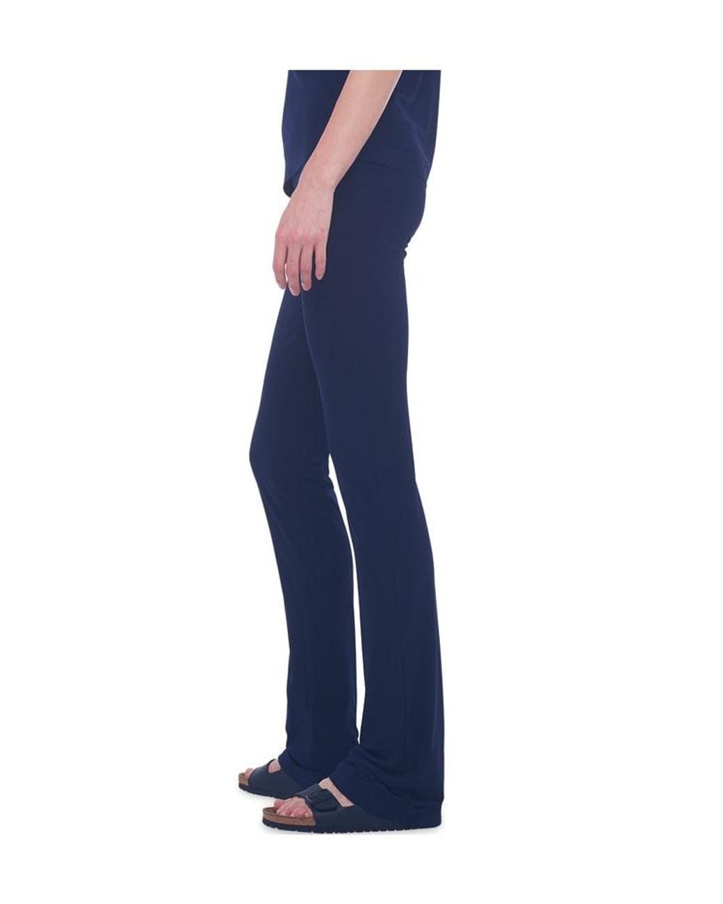 Norma Kamali Blue High-Rise Flared Trousers