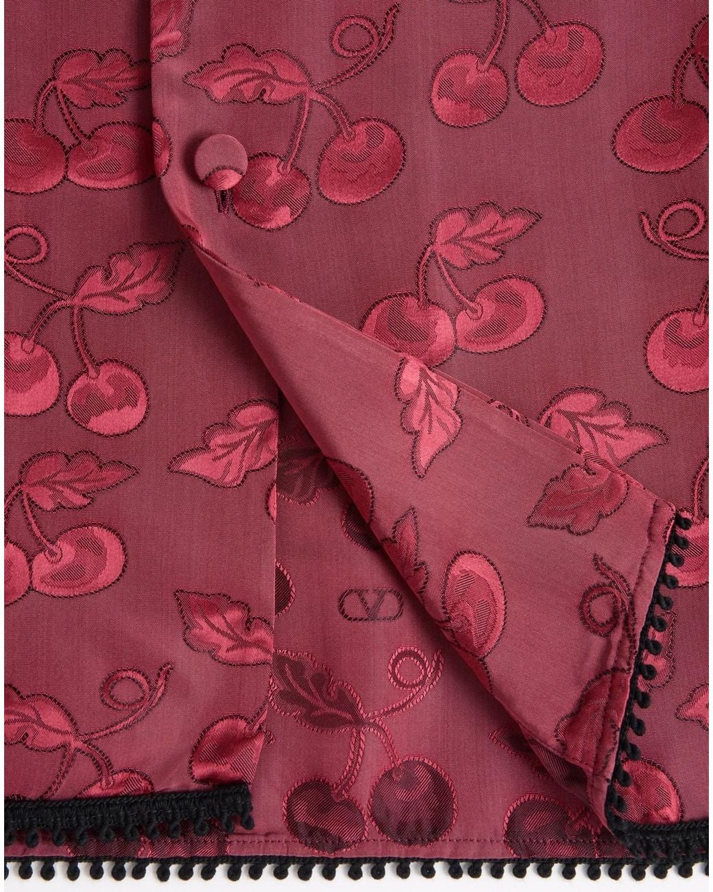 Valentino Red Jacquard Patterned Bowling Shirt for men