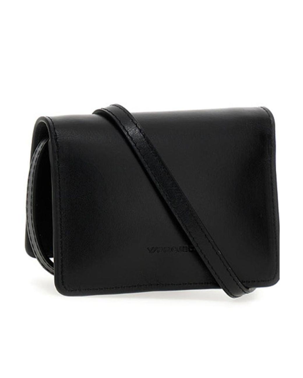Y. Project Black Logo-Plaque Foldover-Top Crossbody Bag for men
