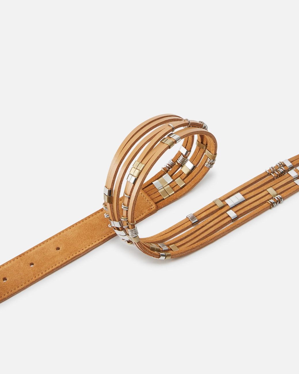 Pinko White Suede Belt With Loops, 3Cm