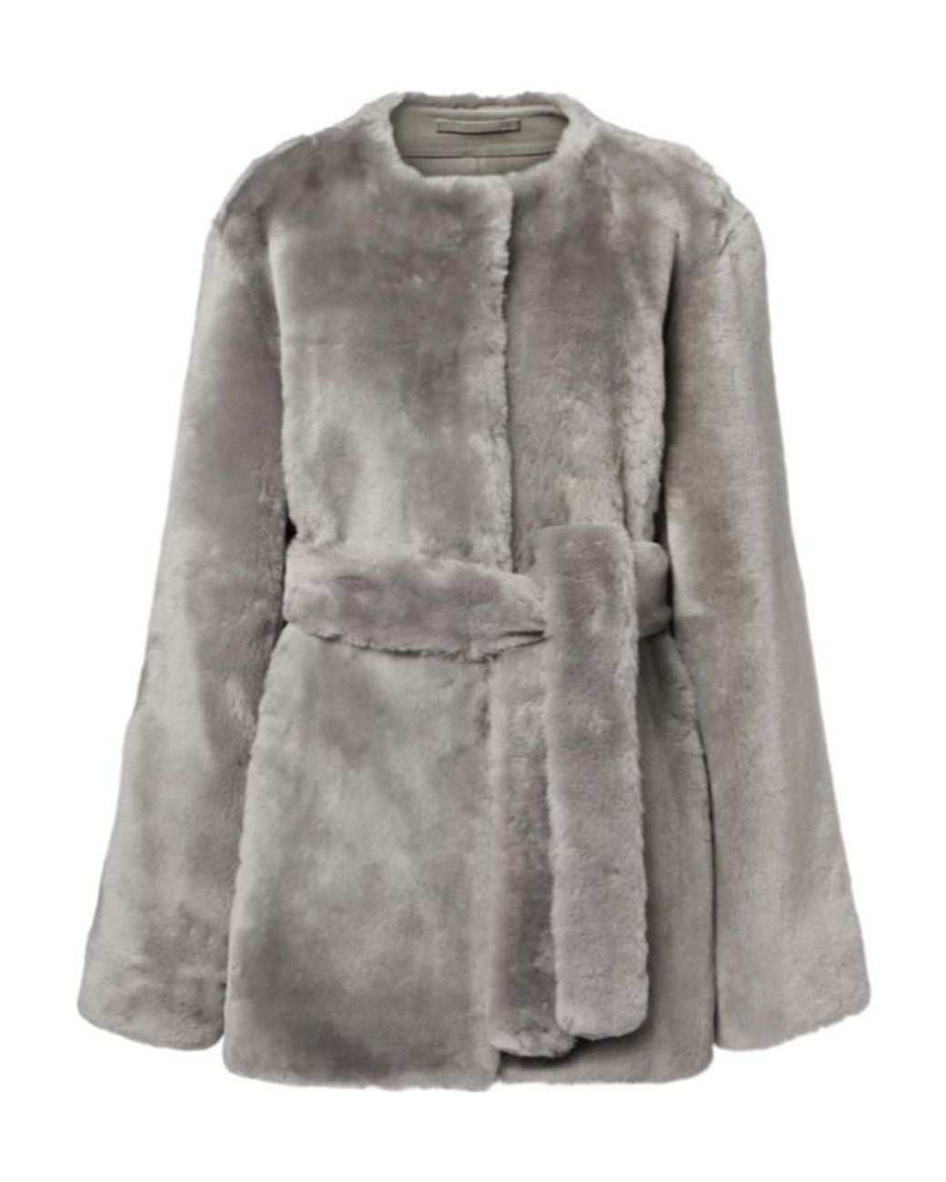Totême Gray Lace-Up Plush Jacket
