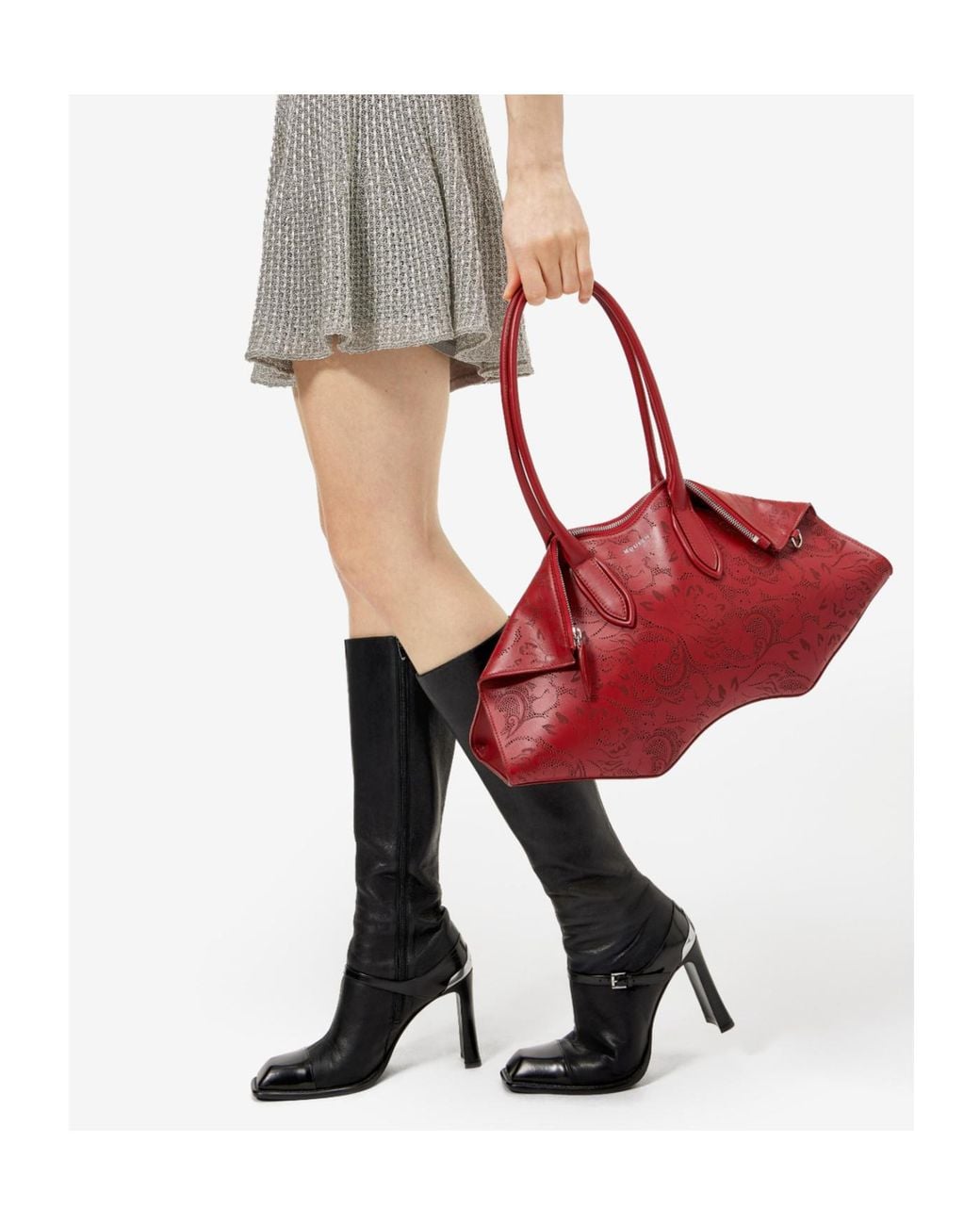 McQueen Red Manta Perforated Tote Bag