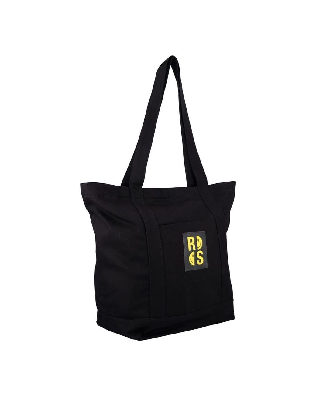 Raf Simons Black Logo-Patch Detail Tote Bag for men