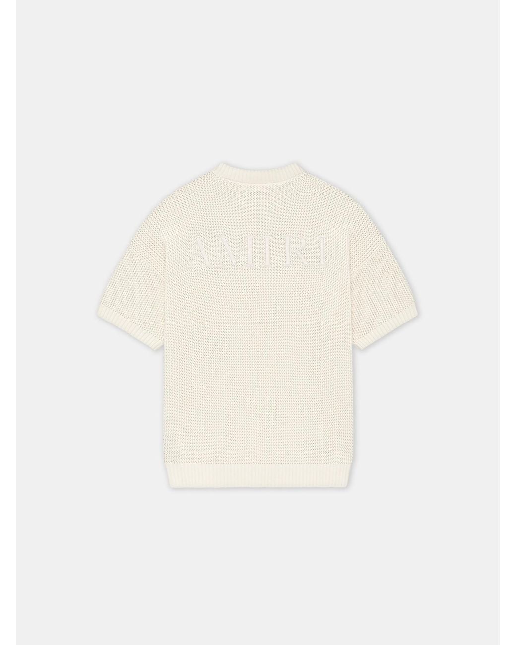 Amiri White Open-Knit Short-Sleeve T-Shirt for men