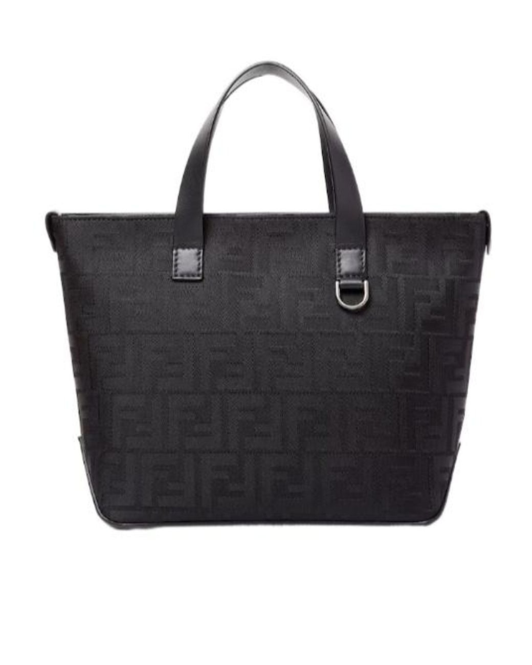 Fendi Black Small Ff Squared Shopping Bag for men