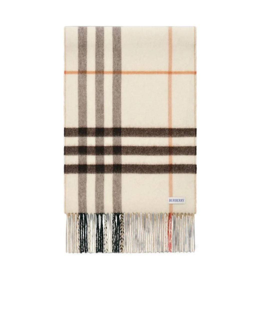 Burberry Natural Reversible Check Cashmere Scarf for men