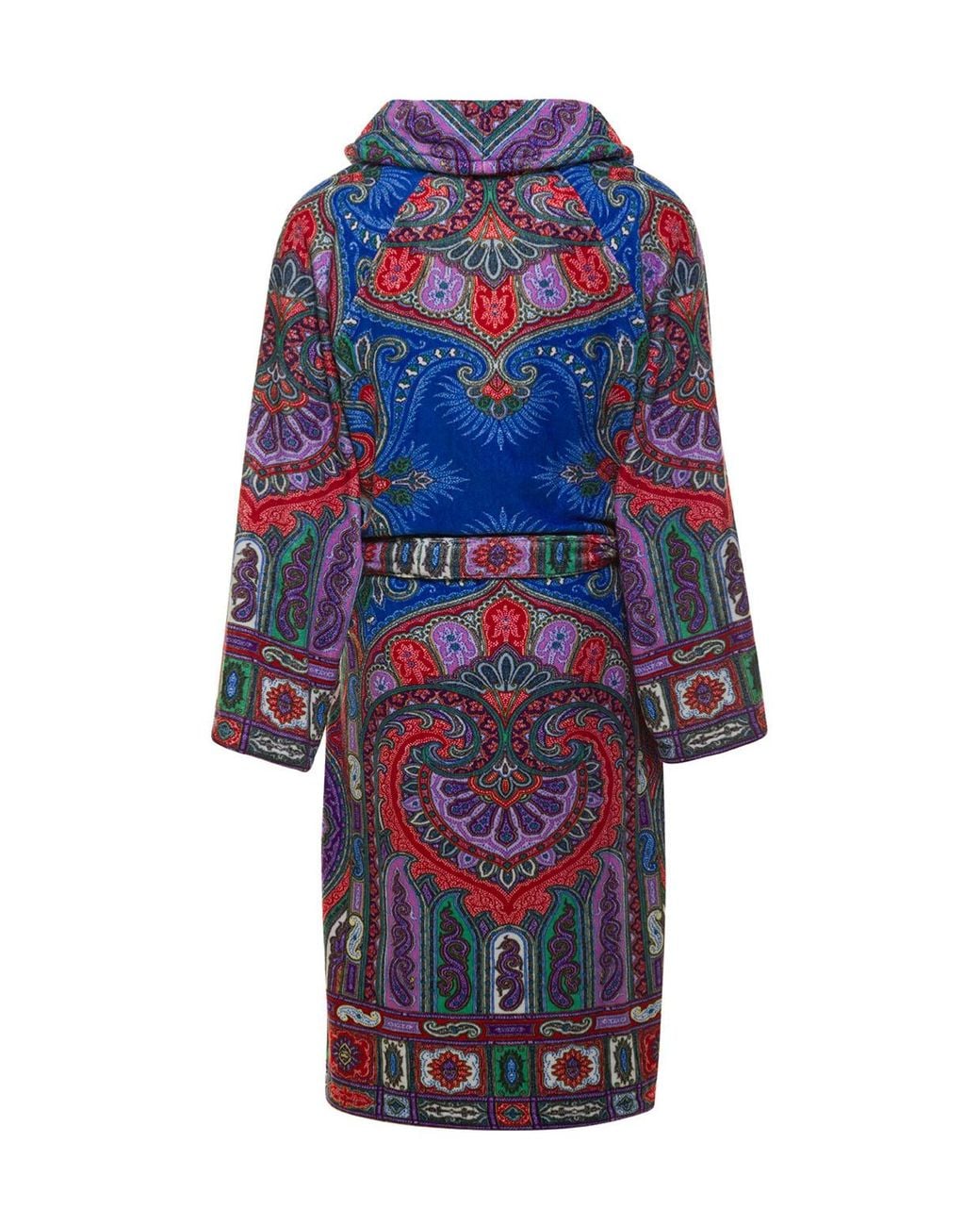 Etro Blue Home Paisley Pattern Belted Bath Robe