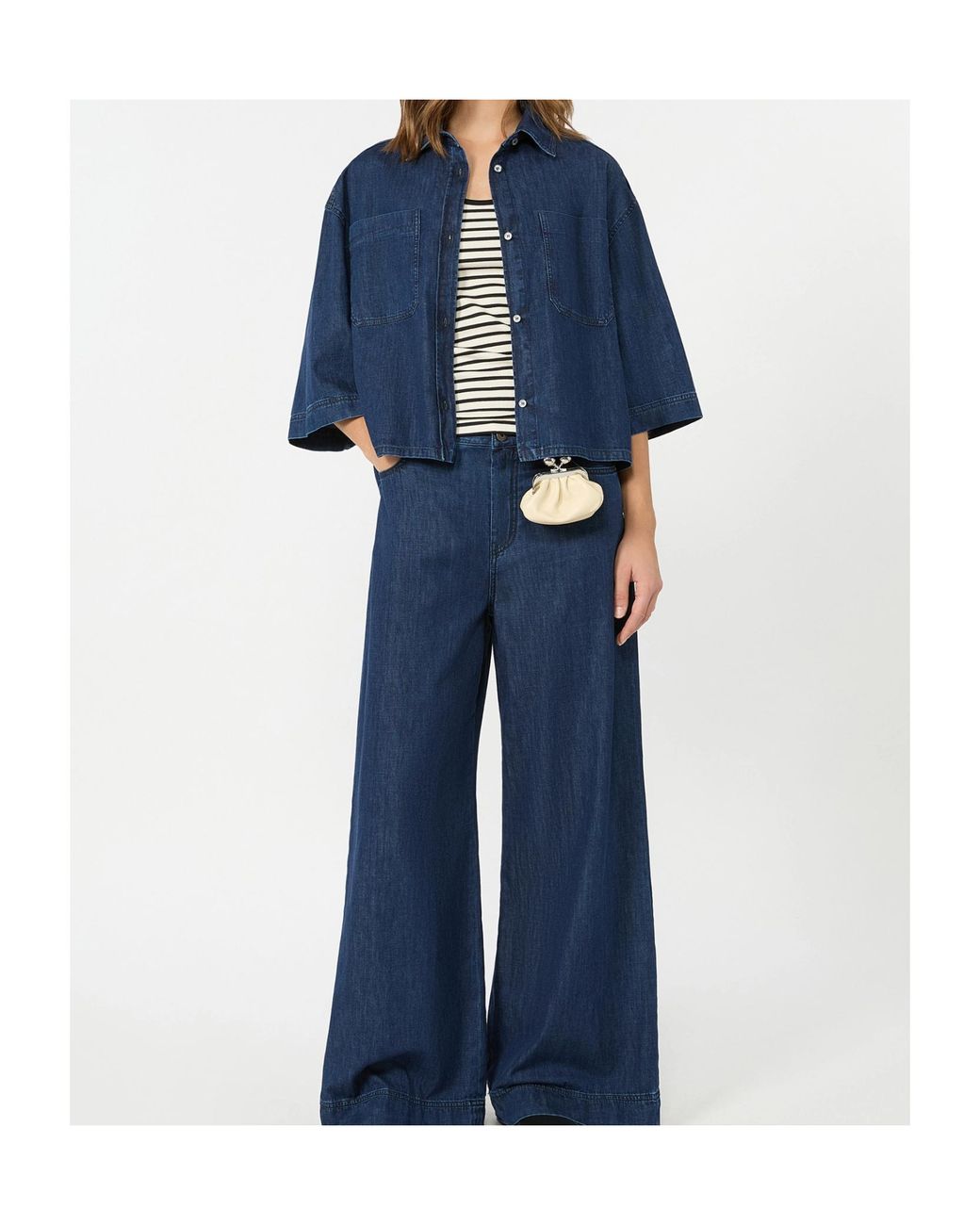 Weekend by Maxmara Blue Zannata Short-Sleeved Denim Shirt