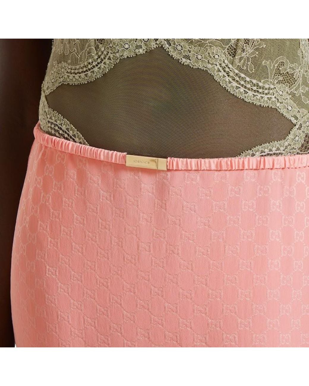 Gucci Pink Gg Jacquard Skirt