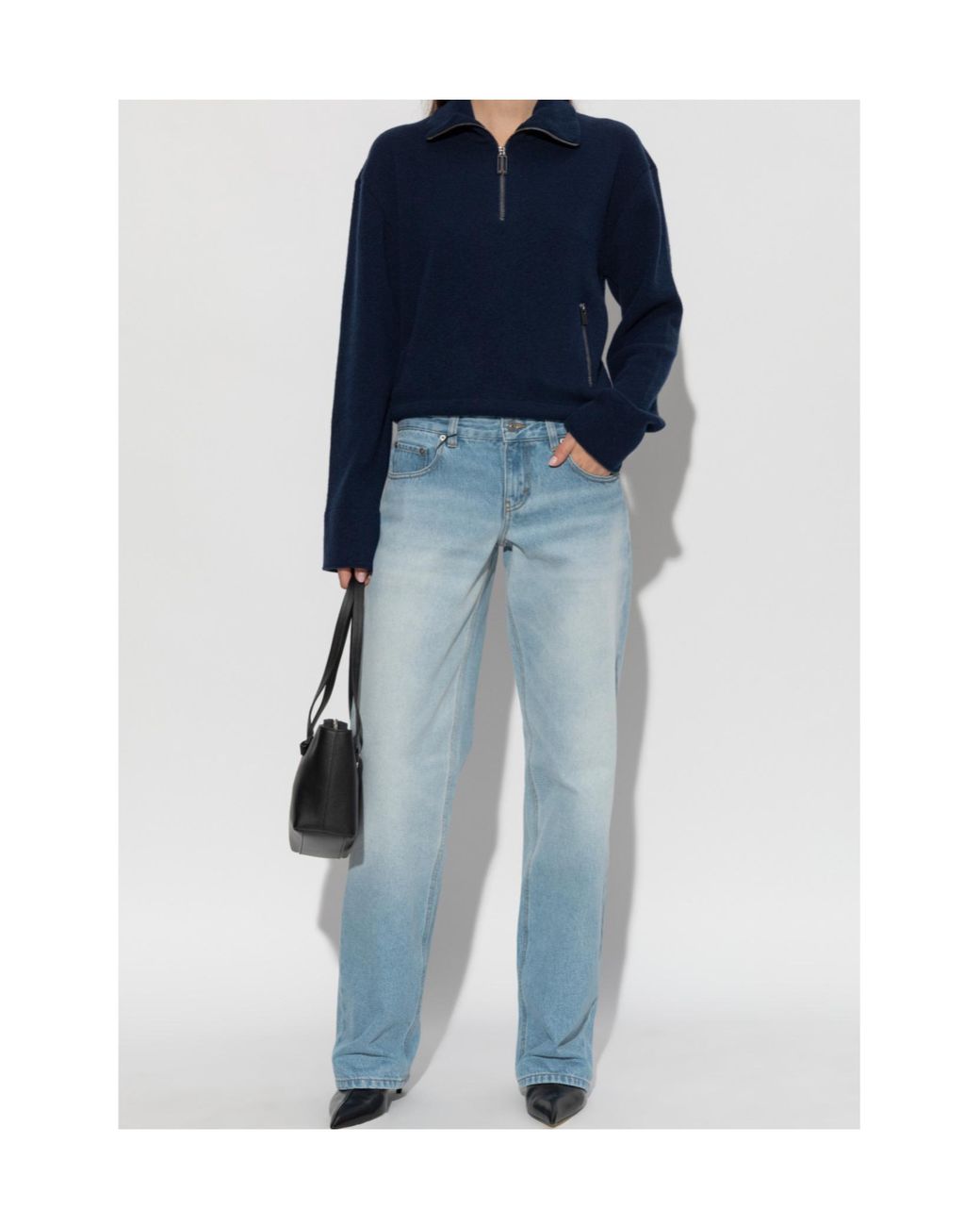 Victoria Beckham Blue Zip-Up Knitwear