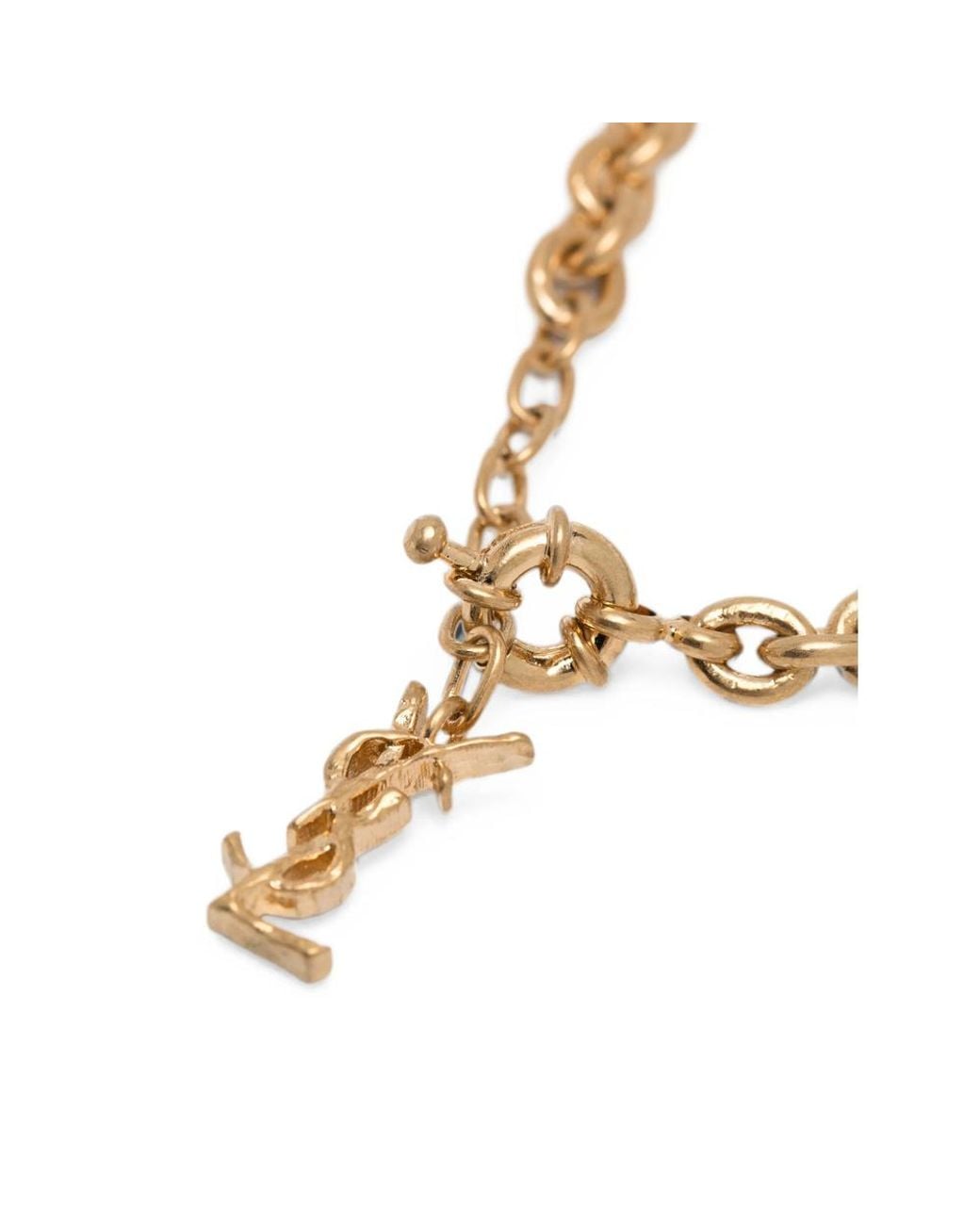 Saint Laurent Metallic Cassandre Chain Bracelet