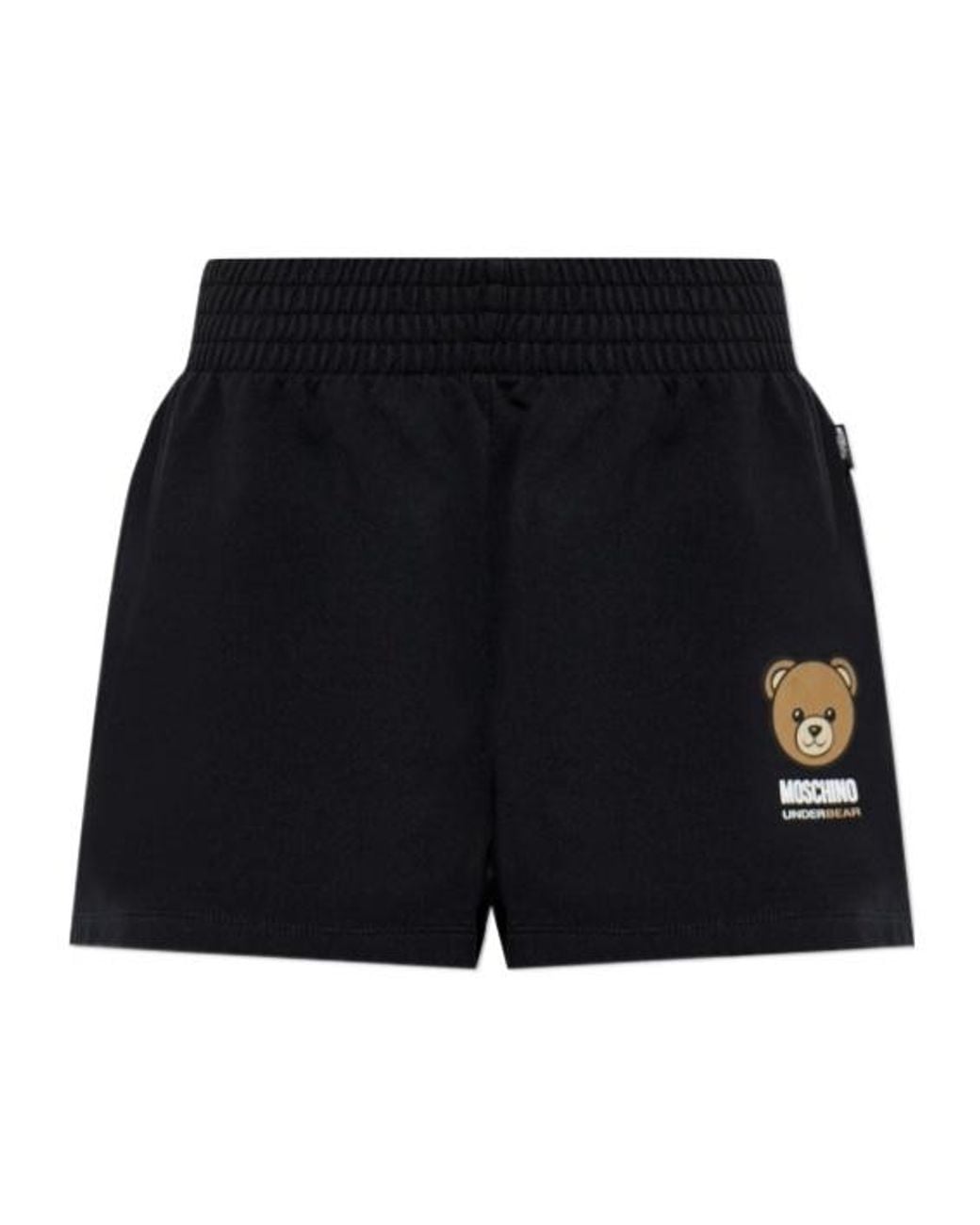 Moschino Black Teddy Bear Printed Sweat Shorts