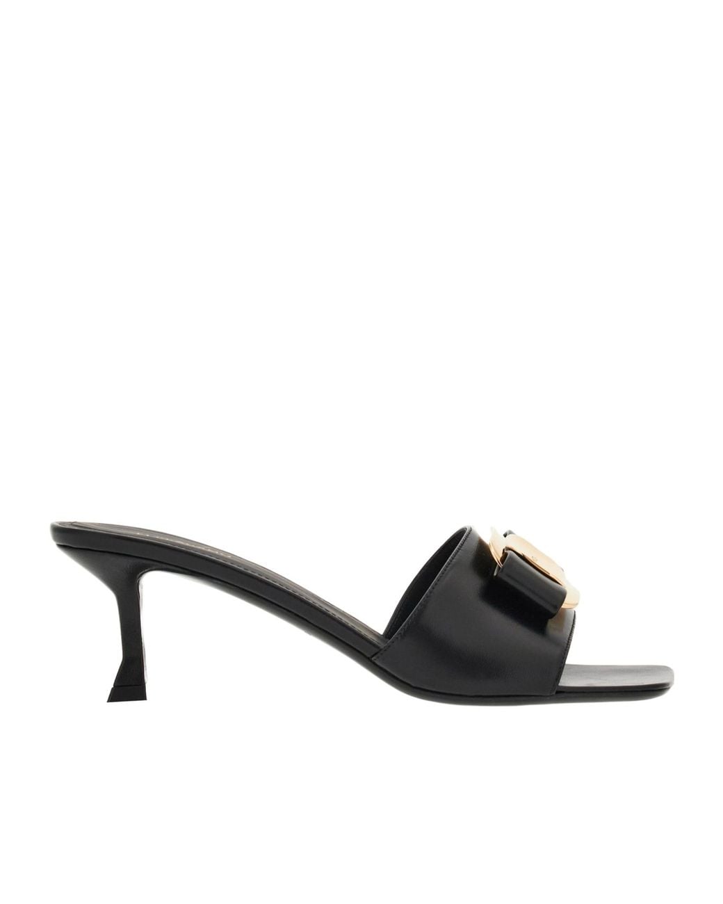 Ferragamo Black Ferragamo Bow-Detailed Slip-On Sandals