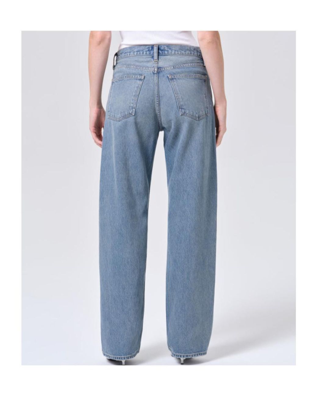 Agolde Blue High-Rise Straight-Leg Jeans