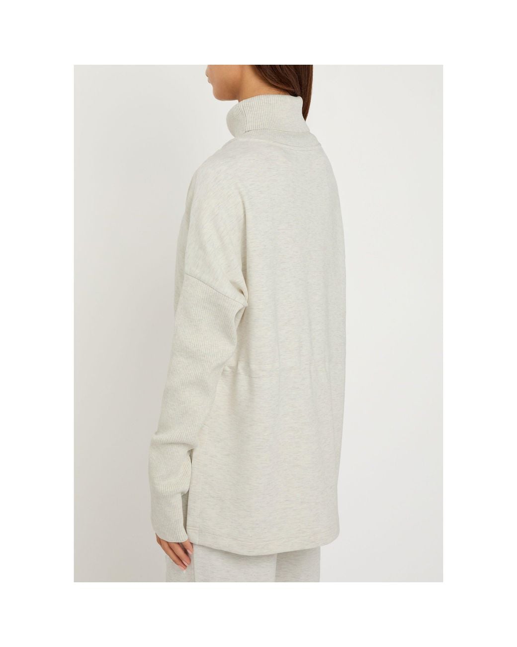 Varley White Loose Long-Sleeved Sweatshirt