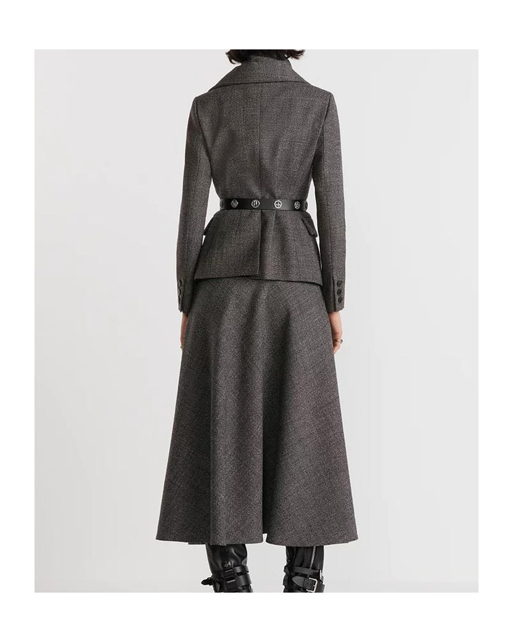 Dior Gray Flared Mid-Length Skirt