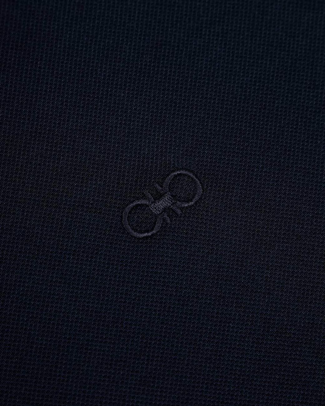 Ferragamo Blue Logo Embroidered Shirt for men