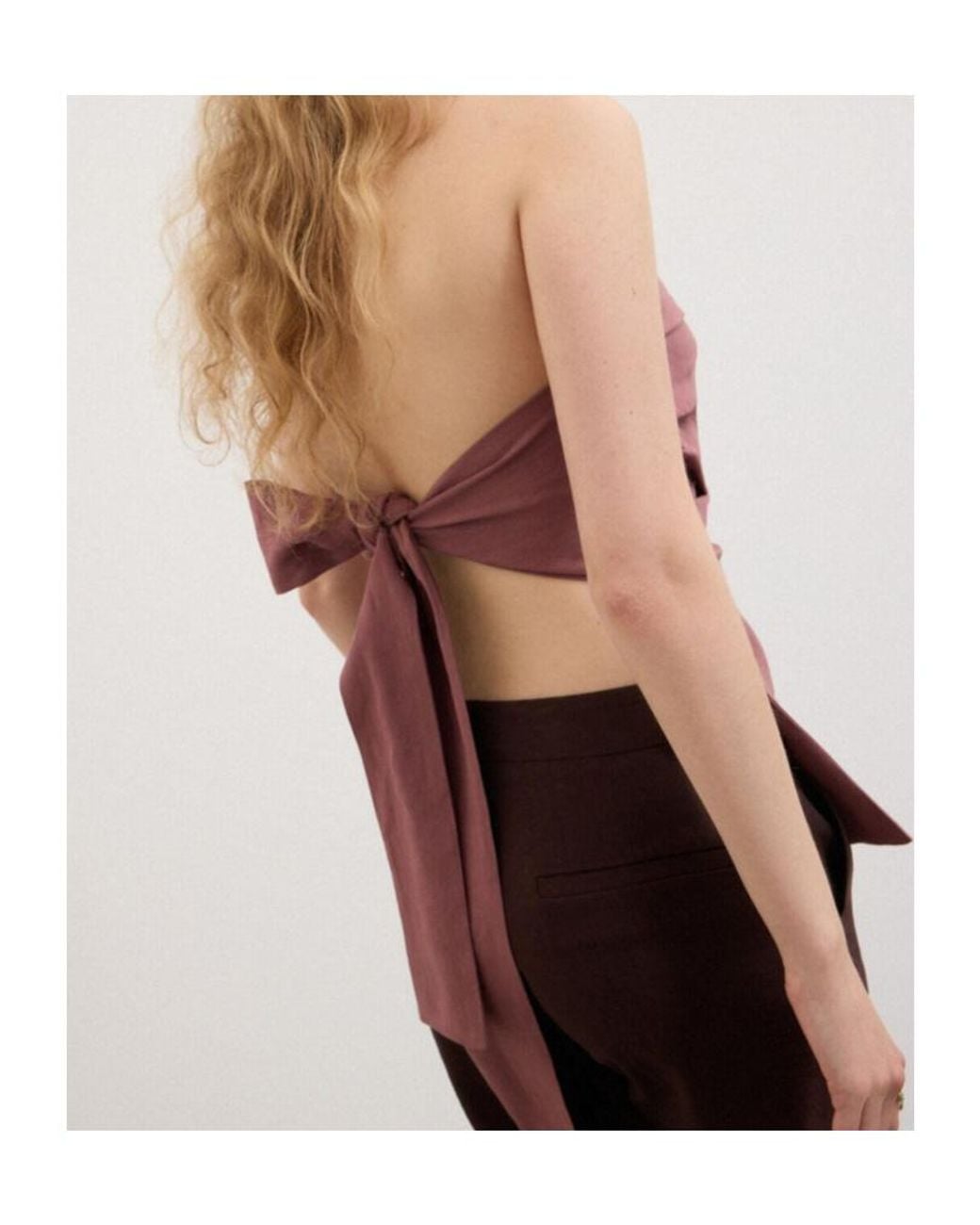 Ottod'Ame Purple Ottod'Ame Draped Strapless Tie-Back Top