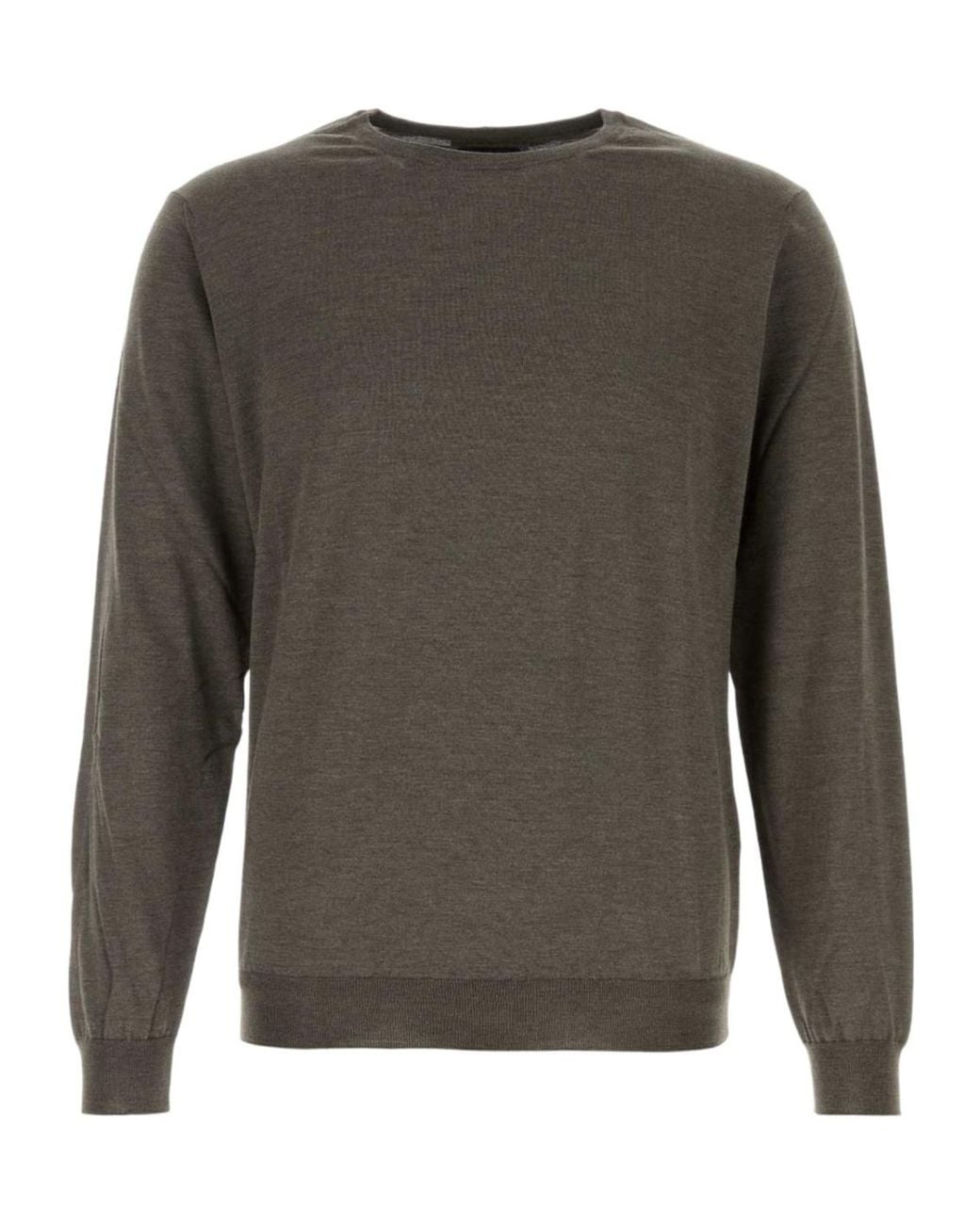 Giorgio Armani Gray Crew Neck Sweater for men