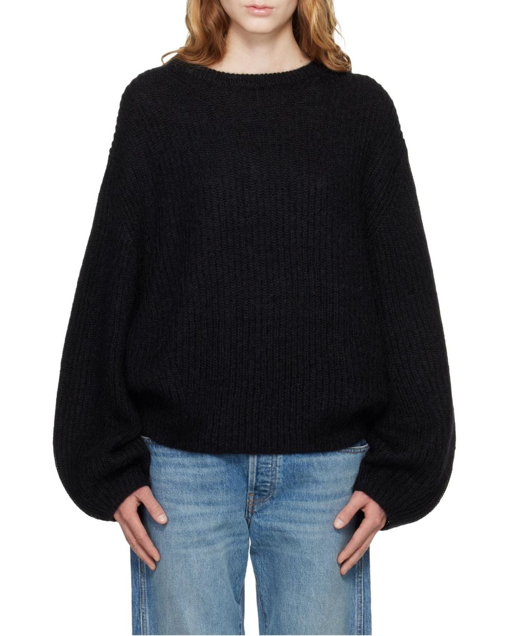 Totême Black Totême Crewneck Ribbed Jumper