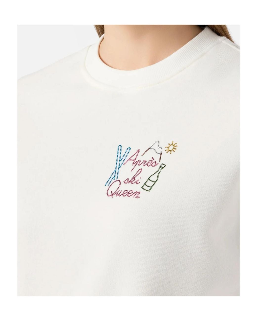 Mc2 Saint Barth White Detail-Embroidered Sweatshirt