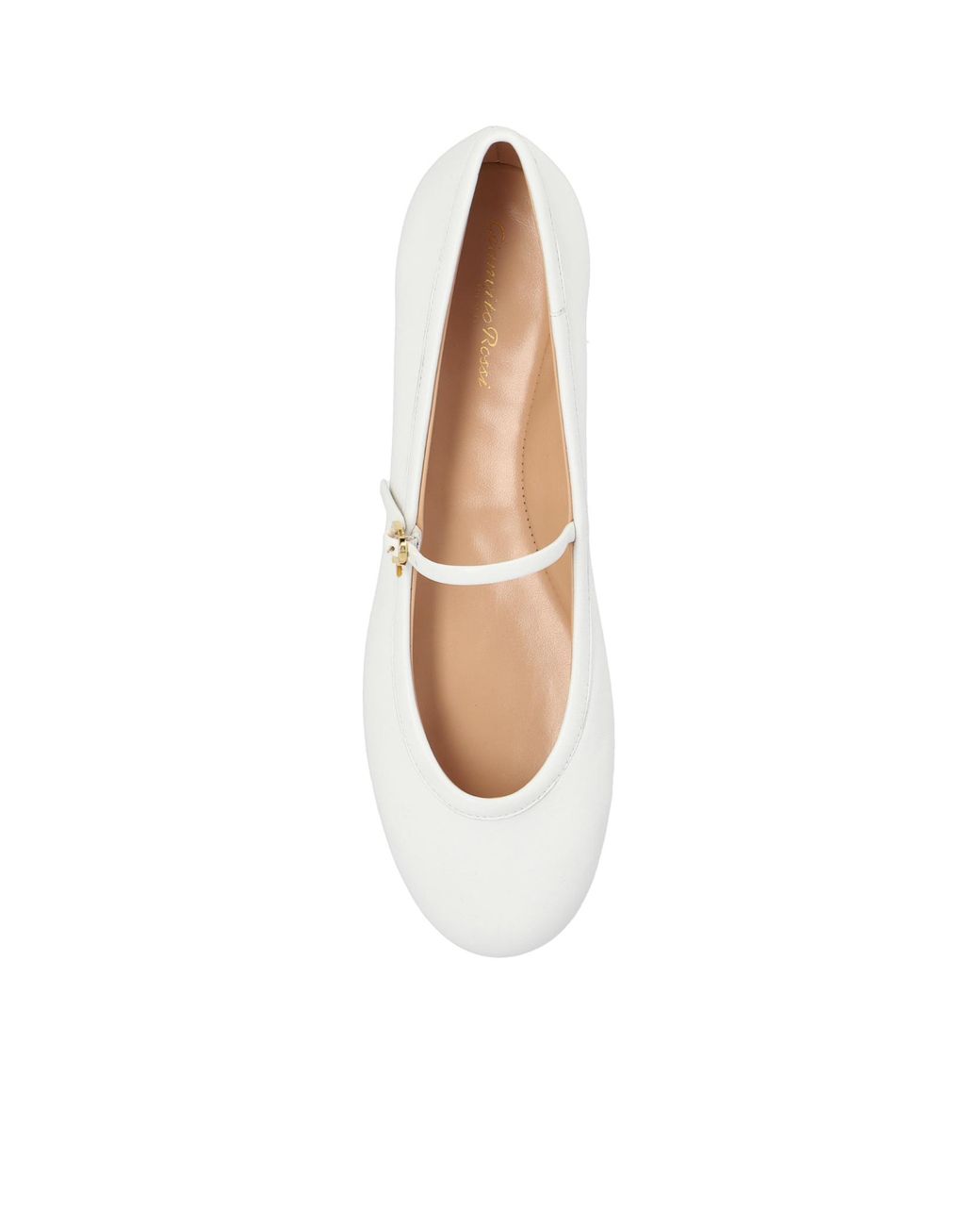 Gianvito Rossi White Round Head Ballet Flats
