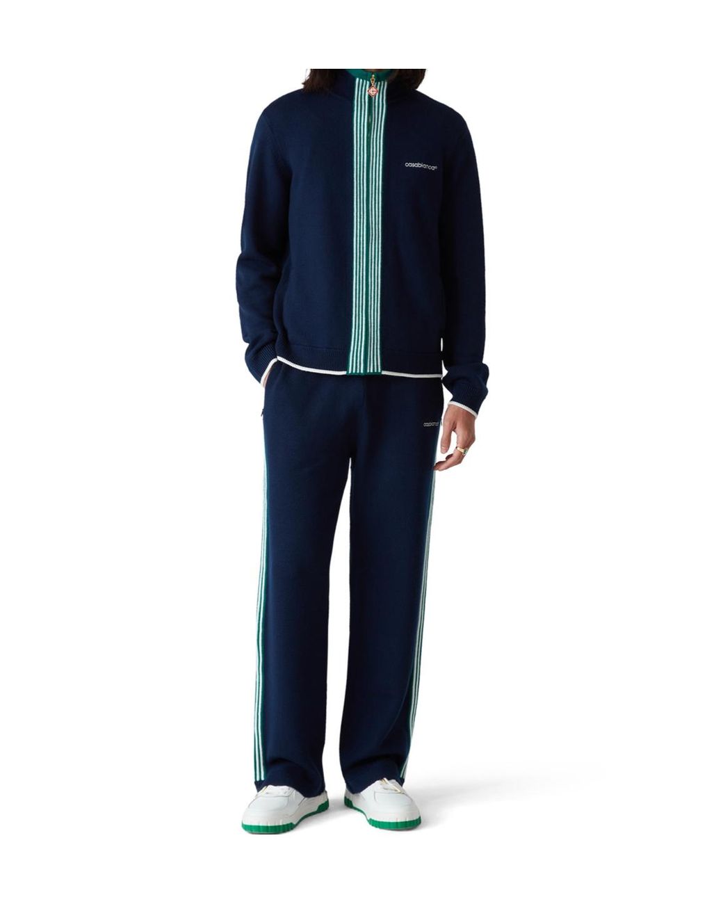 Casablanca Blue Embroidered Logo Pants for men
