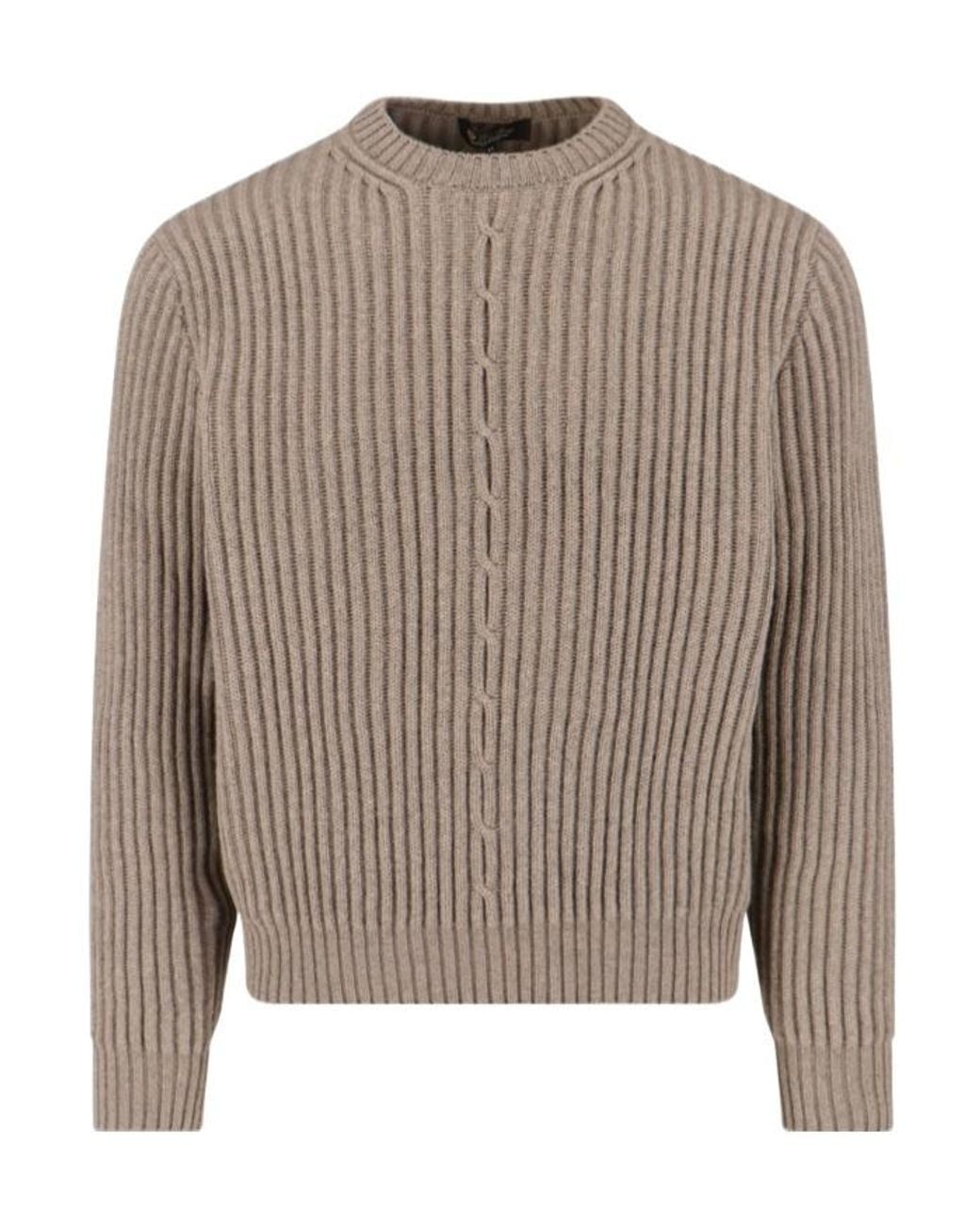 Loro Piana Brown Plane Tree Crewneck Jumper for men