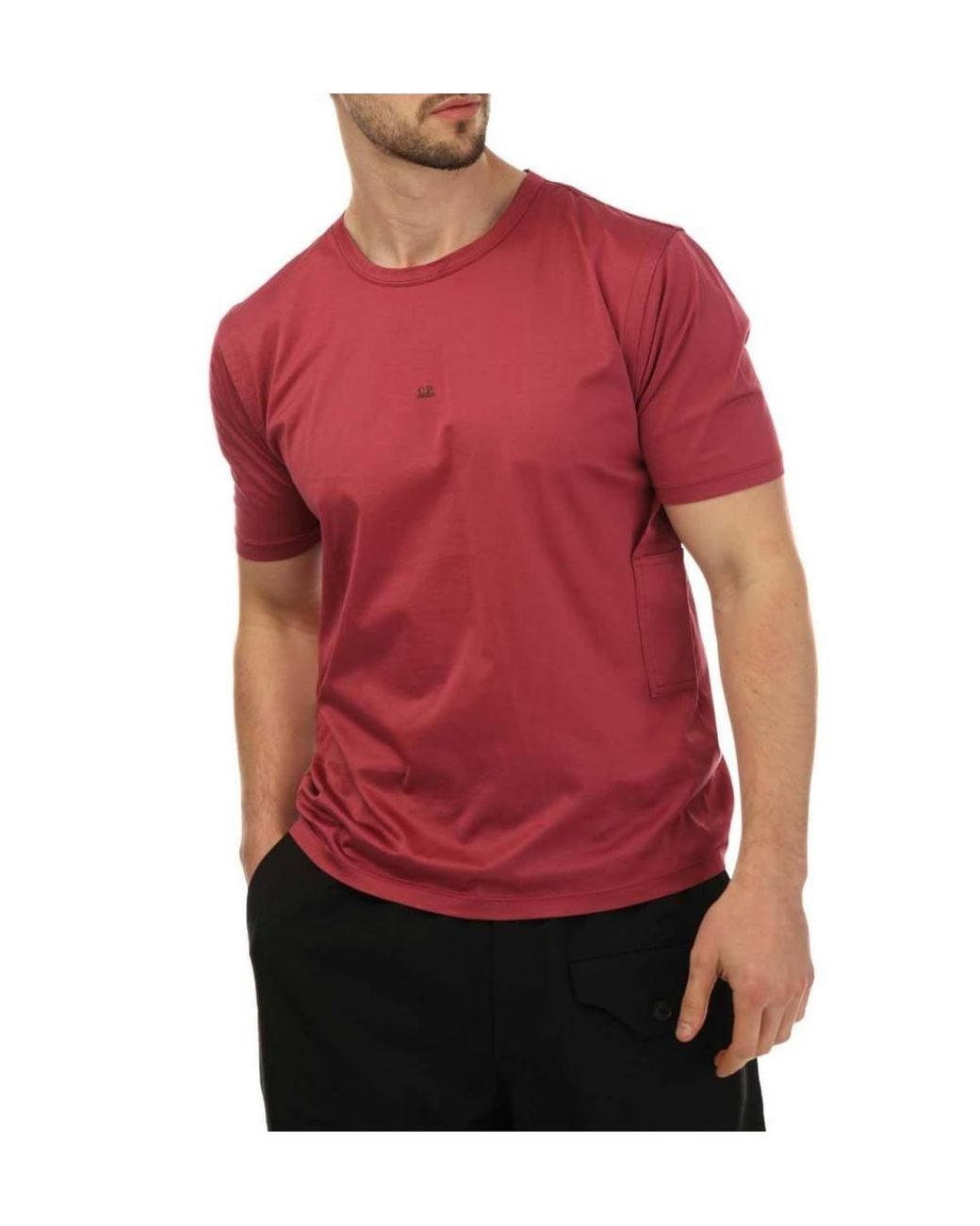 C P Company Red Jersey No Gravity T-Shirt for men
