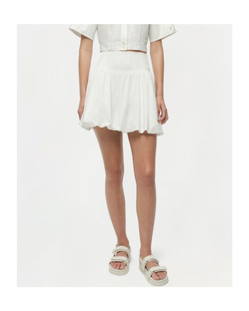 Jonathan Simkhai White Pippa Cotton Mini Skirt