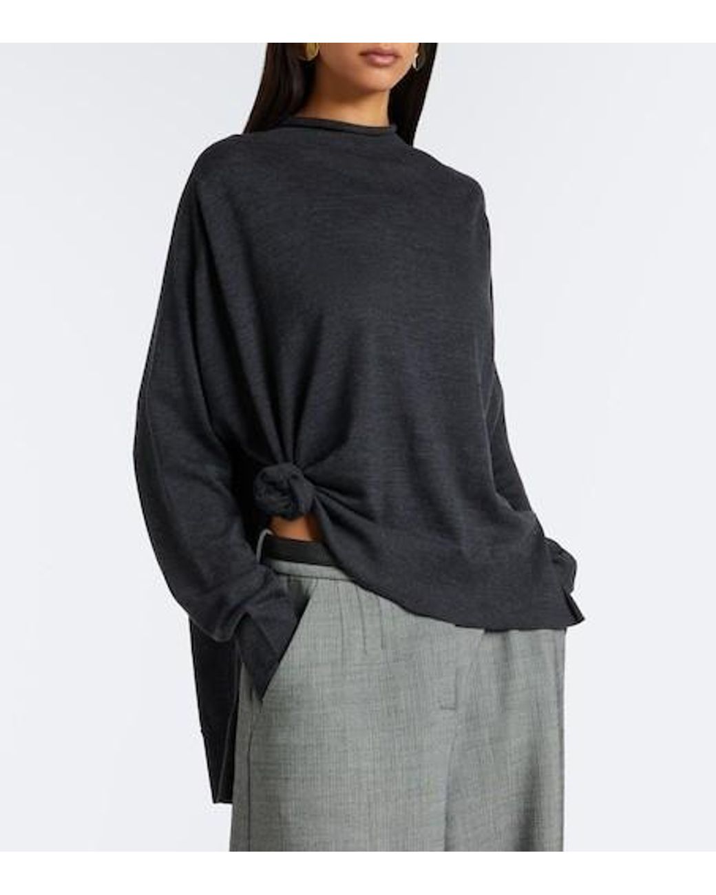 Magda Butrym Blue Minimal Longsleeve Knit Sweater