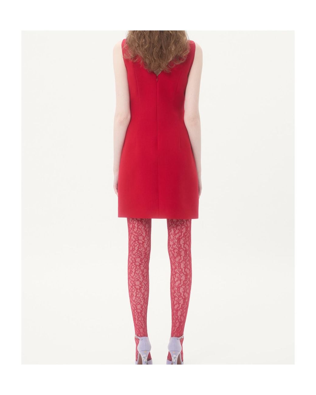 Valentino Red Bow V-Neck Mini Dress