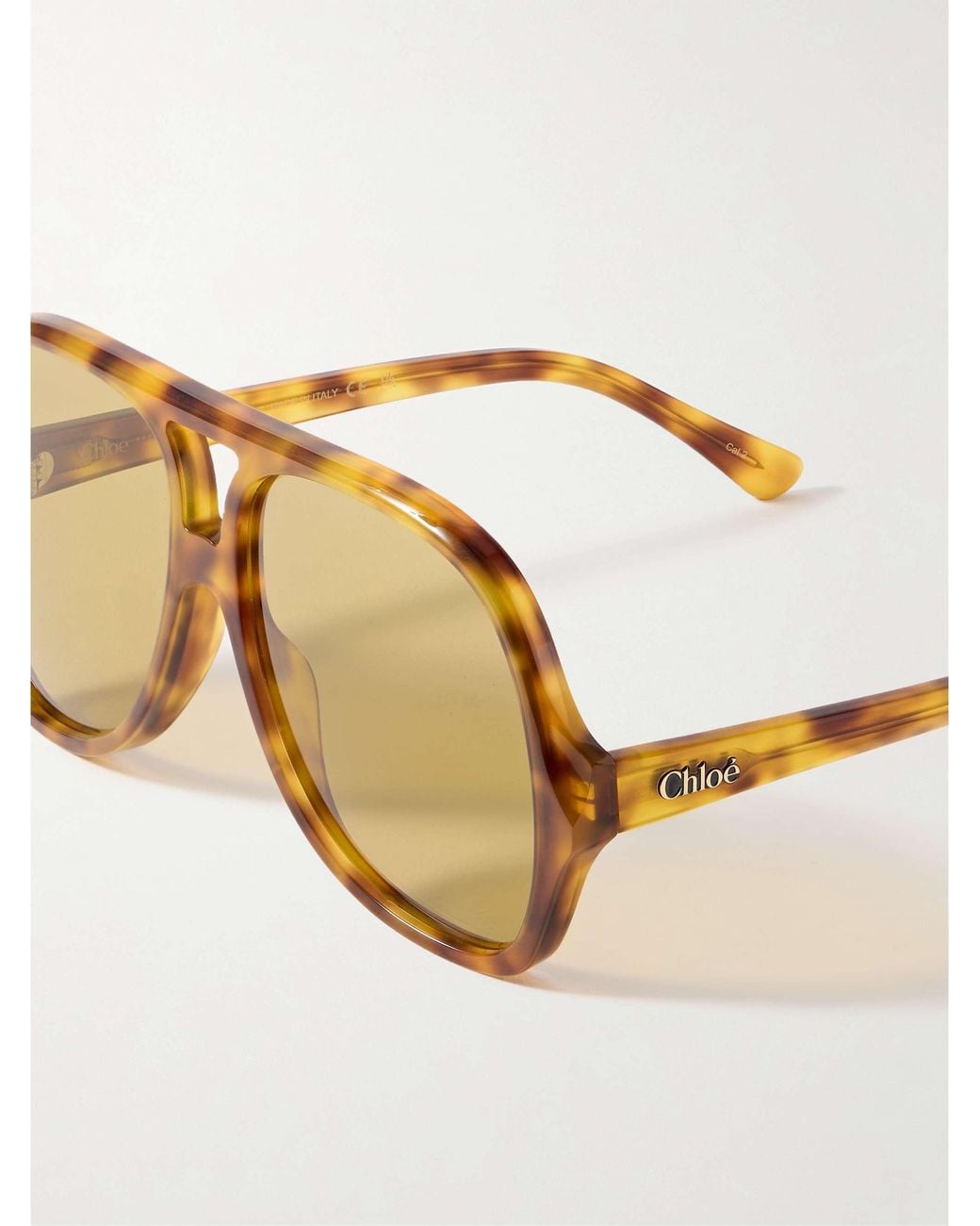 Chloé Metallic Chloé Oversized Aviator Sunglasses